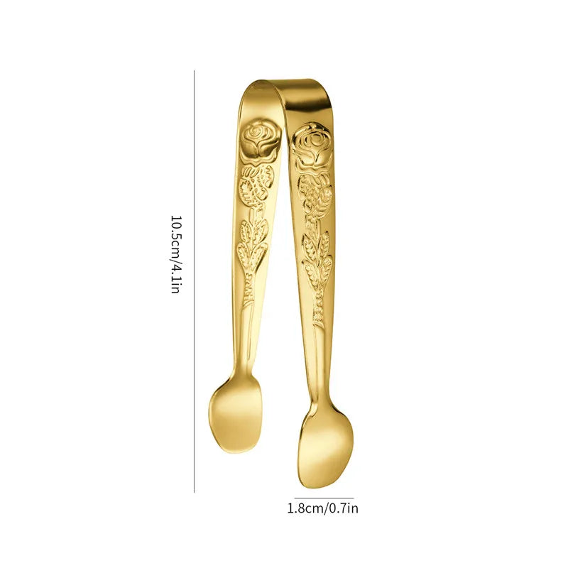 Luxo aço inoxidável pinças de gelo