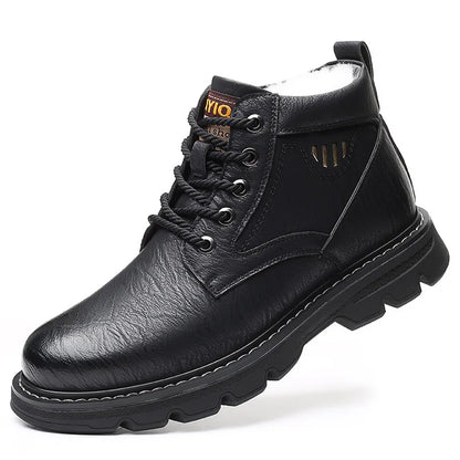 Bottes d'hiver en cuir masculin