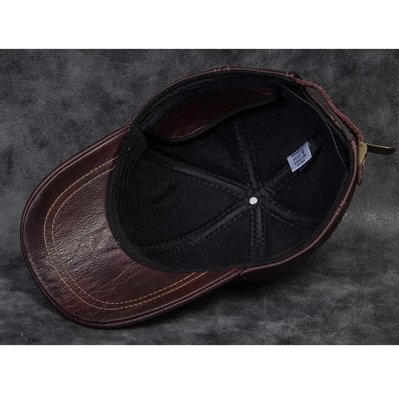 Genuine Leather Cowhide Baseball Cap