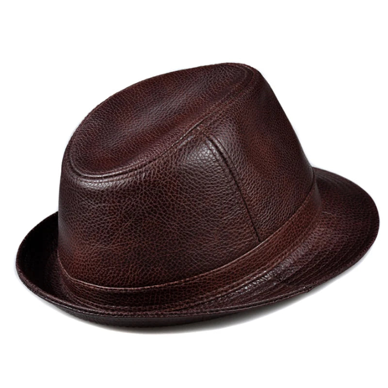 Hat de Fedora en cuir authentique - classique et intemporel