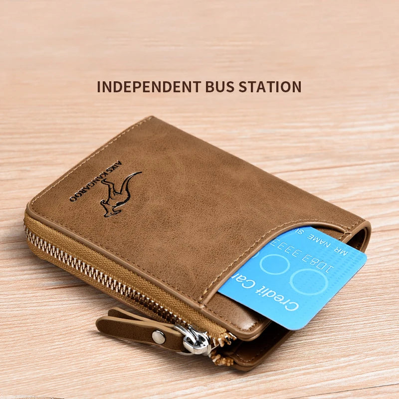 Kangaroo Leather Zipper Wallet