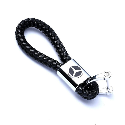 Mercedes Rope Leather Keychain 