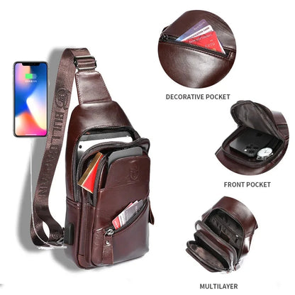 Bolsa de cofre de cuero para hombres grandes 