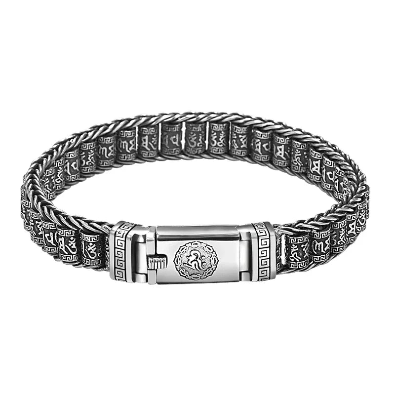 Men’s Engraved Stainless Steel Bracelet 