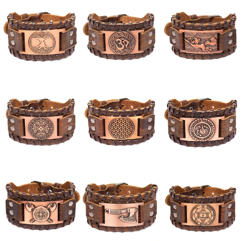 Brazalete de cuero vikingo 