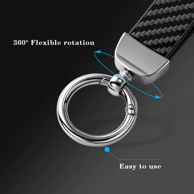 BMW Carbon Fiber Leather Keychain 