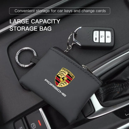 Carteira de couro de bolsa de chaveiro Porsche 