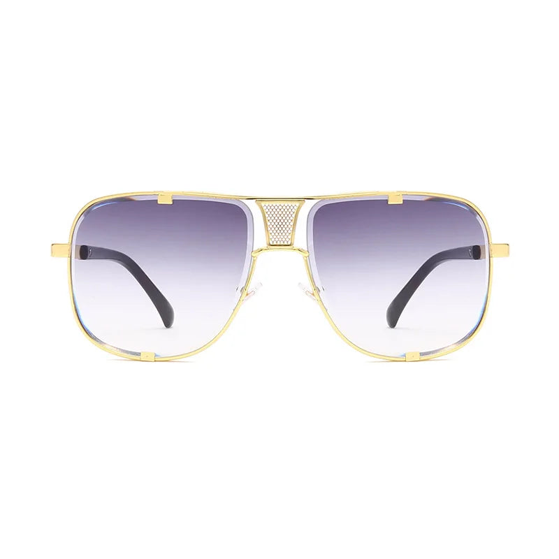 Gafas de sol de Aviator de oro de lujo: elegancia audaz con lentes de gradiente