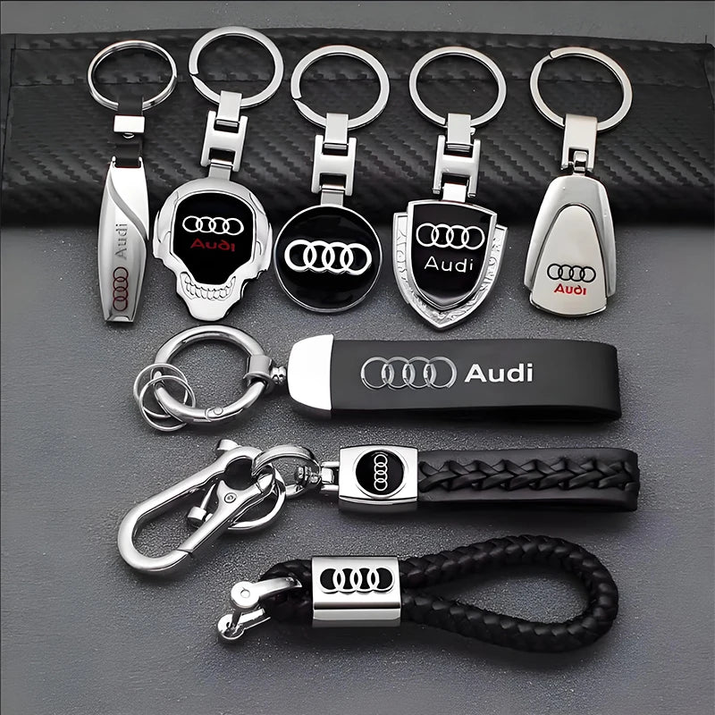 Audi Car Leather 3D Metal Styling Keychain Collection