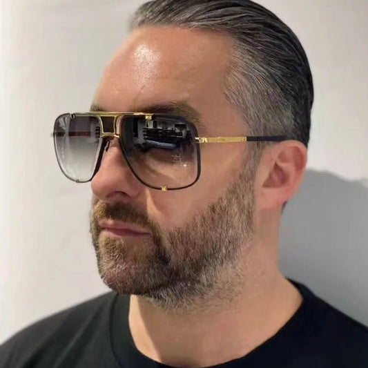 Luxus Gold Aviator Sonnenbrille - kühne Eleganz mit Gradientenlinsen