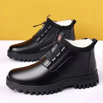 Chaussures en cuir hivernal masculin - Nouvelle mode confortable anti-glissement