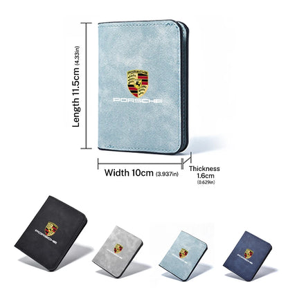 Porte-cartes de portefeuille - Design en cuir premium pour Porsche