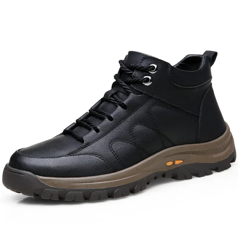 Botas de invierno hombres zapatos de cuero genuino cuero vaca