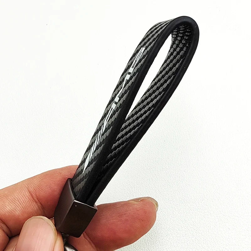 Mercedes Carbon Fiber Leather Keychain