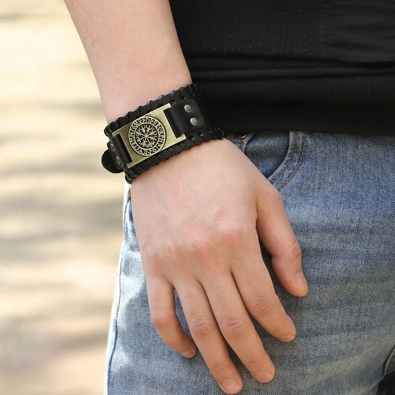 Wikinger -Ledermanschette Armband 