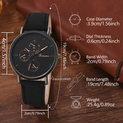 Black Chronograph Watch with Rose Gold Accents & Bracelet Set