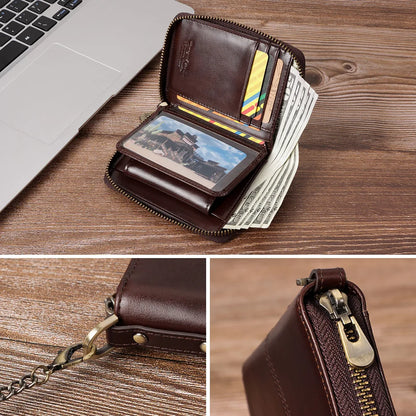 Luxury Leather Zipper Wallet