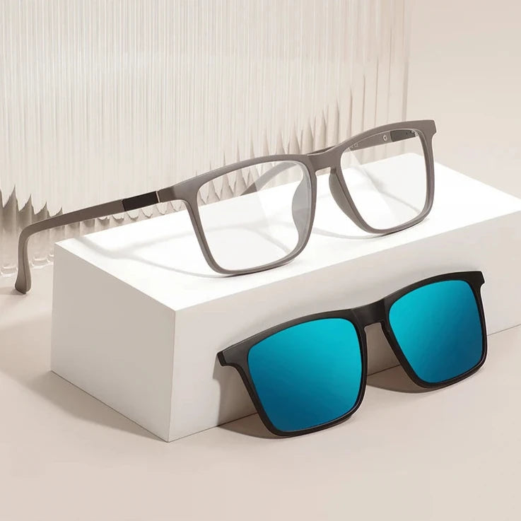 Lunettes de soleil à clips modulaires pour hommes