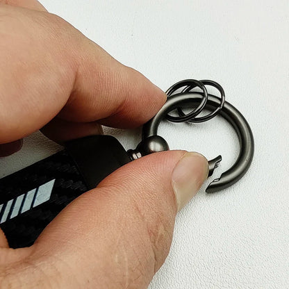 Mercedes Carbon Fiber Leather Keychain