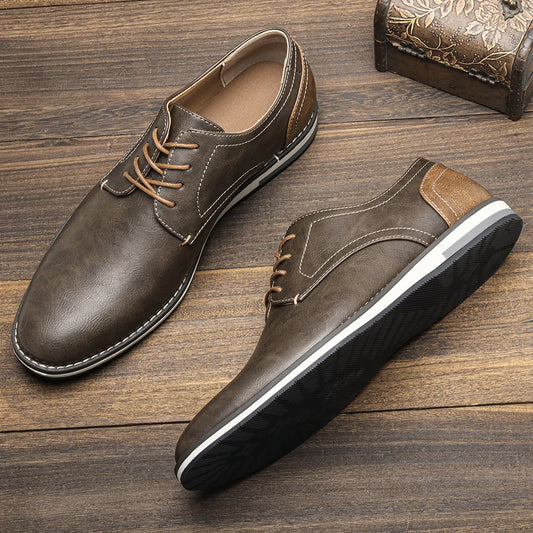 Zapatos Oxford de cuero casual de cuero para hombres