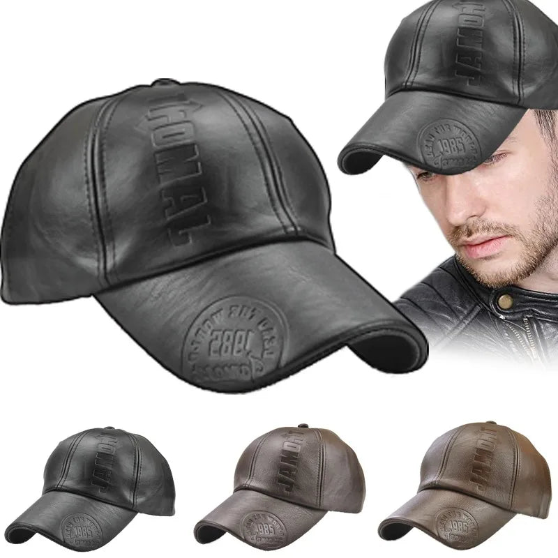 Casquette de baseball en cuir masculin - classique et durable