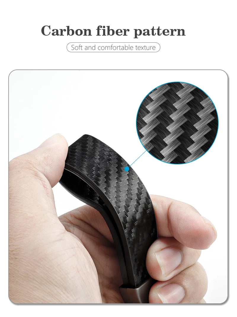 BMW Carbon Fiber Leather Keychain 