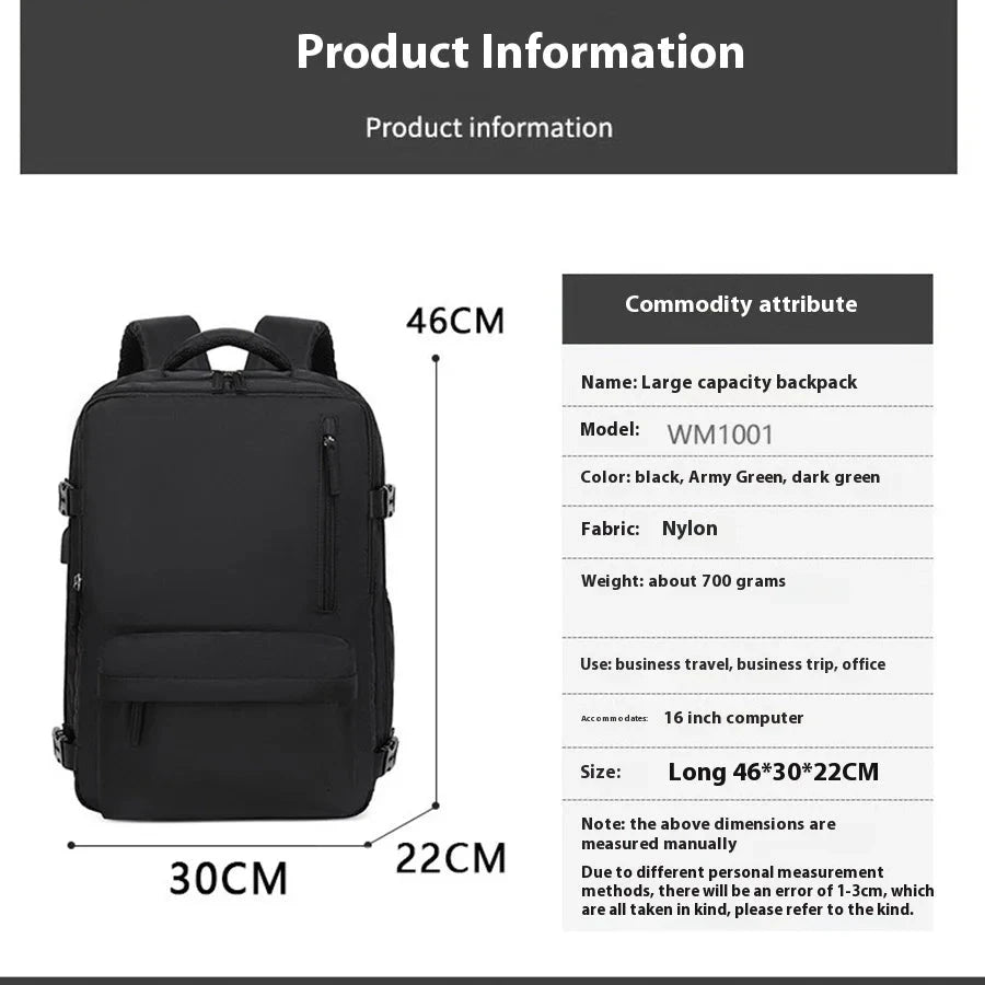 Multi-Compartment Travel Backpack