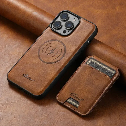 Magnetic 2-In-1 Detachable Wallet Leather iPhone Case