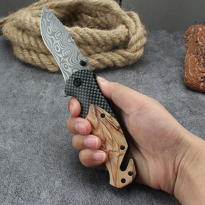 Wood Grain Folding Pocket Knife