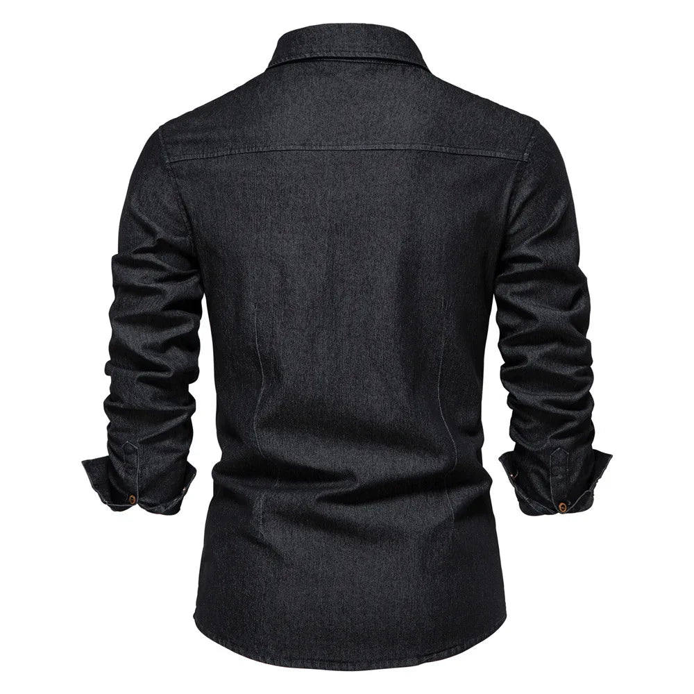 Men's Cotton Denim Long Sleeve Shirt