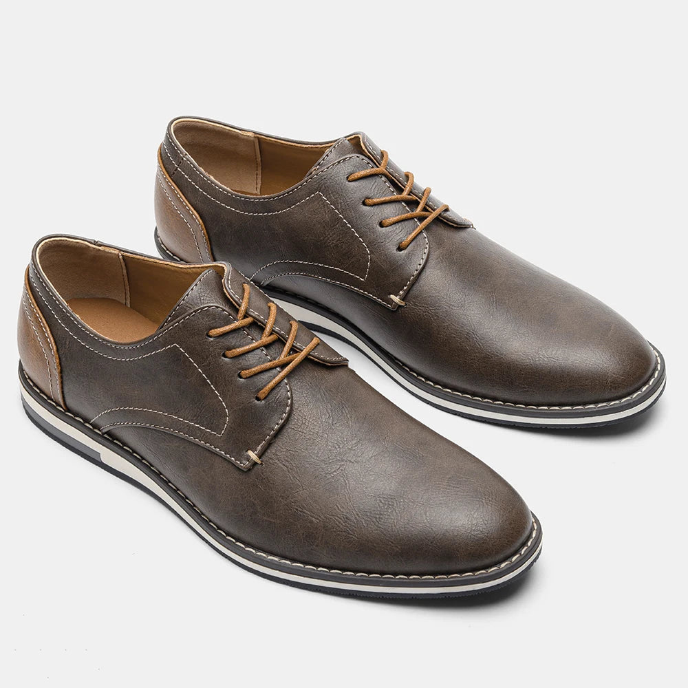 Zapatos Oxford de cuero casual de cuero para hombres