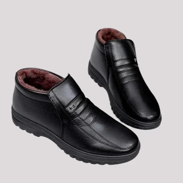 Botas de couro quente de inverno masculinas