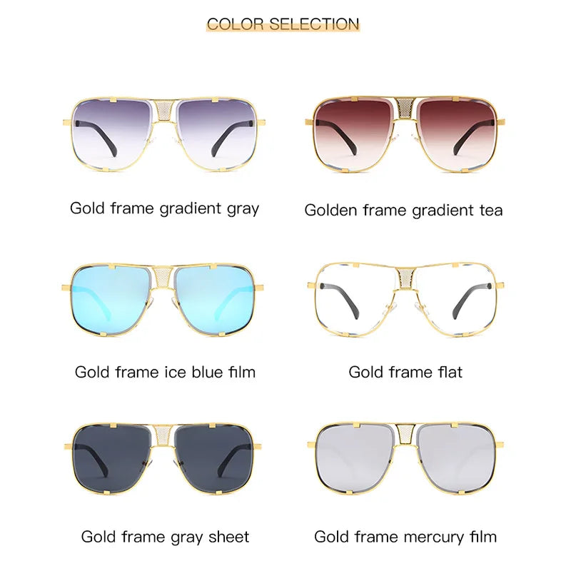 Luxury Gold Aviator Sunglasses - Bold Elegance with Gradient Lenses