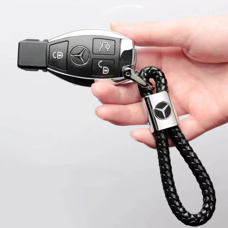 Mercedes Rope Leather Keychain 