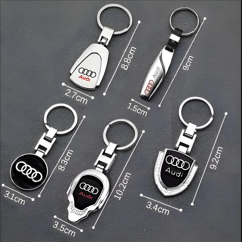 Audi Car Leather 3D Metal Styling Keychain Collection