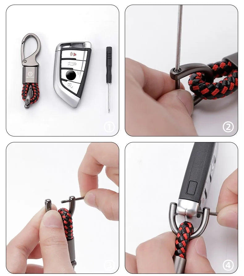 Mercedes Braided Keychain 