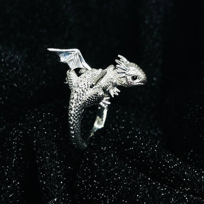 Vintage Dark Dragon Opening Rings for Men