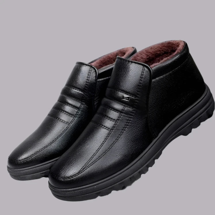 Botas de couro quente de inverno masculinas