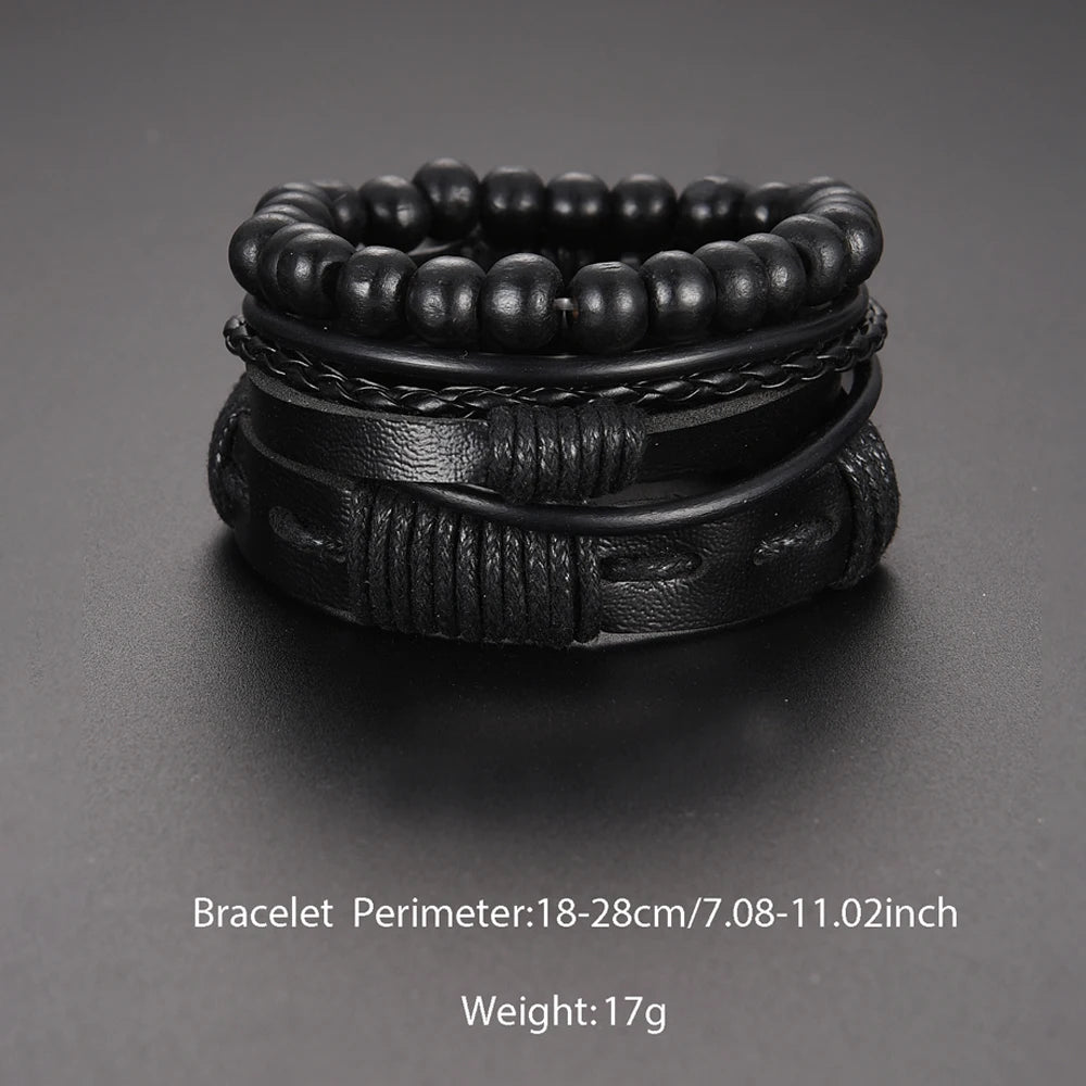 Montre des hommes noirs avec un ensemble de bracelet