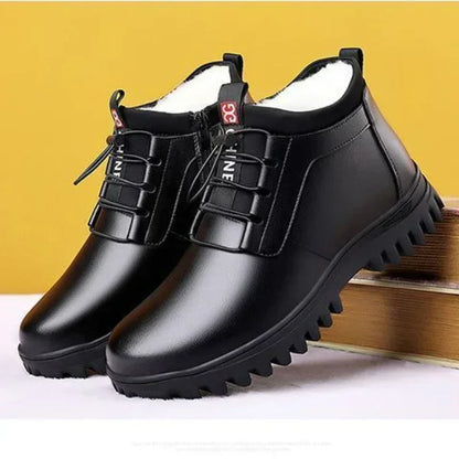 Chaussures en cuir hivernal masculin - Nouvelle mode confortable anti-glissement