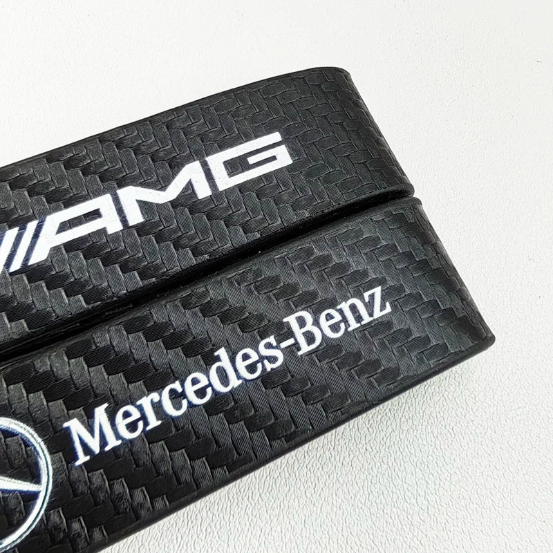 Mercedes Carbon Fiber Leather Keychain